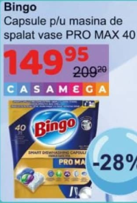 Bingo Капсулы для посудомоечной машины PRO MAX 40 шт