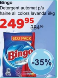 Bingo Detergent automat p/u haine all colors lavanda 9kg
