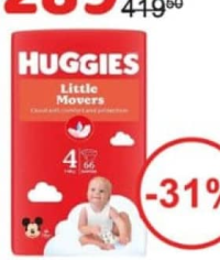 Huggies Scutece ultra comfort mega 4 (7-18 kg) 66x2
