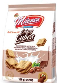 MILANEA Вафли Crispy Cubes какао 128г