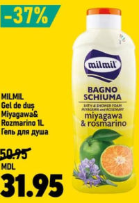 MilMil Gel de duș Miyagawa&Rozmarino 1L