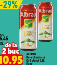 ALBRAU Пиво светлое с/без алкоголя 0.5л