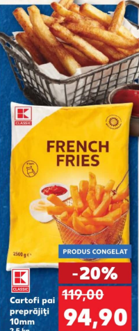 K-CLASSIC Картофель фри предварительно обжаренный 10мм 2.5 кг