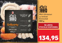 Let's BBQ Mini-cârnăciori cu brânză Emmental 450 g