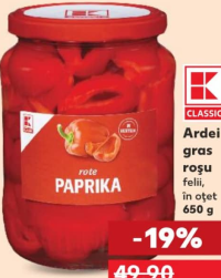 K-Classic Перец сладкий красный резаный, в уксусе 650 г