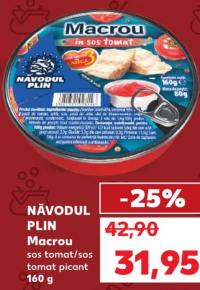 Năvodul Plin Macrou în sos tomat/picant 160g