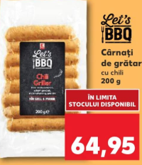 Let's BBQ Cârnați de grătar cu chili 200 g