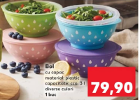 Bol cu capac plastic cca. 3 l