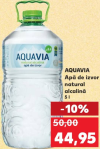 Aquavia Родниковая вода натуральная щелочная 5 л