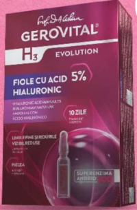 Gerovital H3 Evolution Fiole pentru față cu acid hialuronic 10 fiole x 2 ml