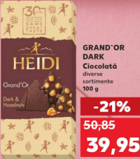 Heidi Grand'Or Dark Ciocolată diverse sortimente 100 g