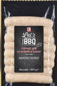 Let's BBQ Cârnați grill cu brânză și bacon 200 g