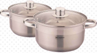 Rainstahl Кастрюля со стеклянной крышкой, нержавеющая сталь, 1.8/2.6/3.6/4.7л