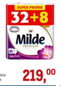 MILDE Hârtie igienică 3 straturi 40 role