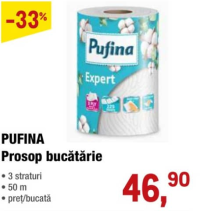 PUFINA Prosop bucătărie 3 straturi 50 m