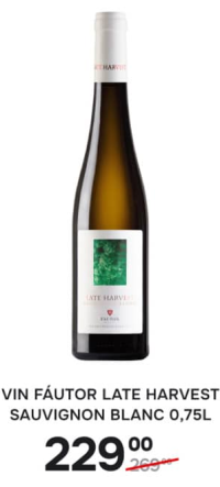 Вино Fáutor Late Harvest Sauvignon Blanc 0.75л