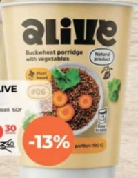 Alive Гречневая каша с овощами 60г