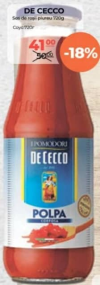 De Cecco Sos de roșii piureu 720g