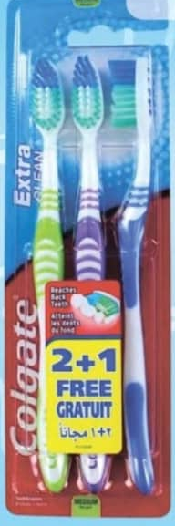 COLGATE Зубная щетка Extra Clean Medium 2+1шт.