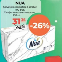 Nua Șervețele cosmetice 3 straturi 100 buc.