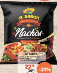 EL SABOR Nachos Кукурузные чипсы 200г