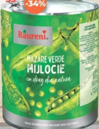 Raureni Зеленый горошек 830г