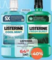 LISTERINE Apă de gură Fresh Burst/Cool Mint 500ml
