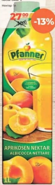 PFANNER Нектар из абрикосов 1л