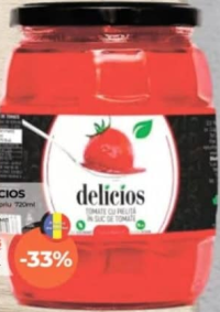 Delicios Roșii în suc propriu 720ml