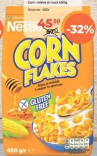 Nestle Хлопья кукурузные с медом и орехами 450г