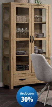 JUNGEN Витрина Декоративный шпон и закаленное стекло 100x186x44 см