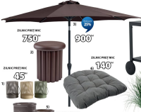 HALK ЗОНТ ОТ СОЛНЦА Водостойкий купол с УФ-защитой и прочная стальная ножка. Функция наклона. Ø300x2