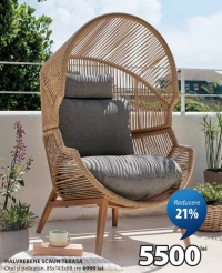 HALVREBENE Scaun terasă Oțel și poliratan 85x143x88 cm