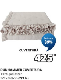 DUNHAMMER Cuvertură 100% poliester 220x240 cm