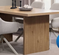 MUNKEBY Обеденный стол декоративный шпон золотистый дуб 100x220x75 см