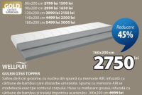 WELLPUR GULEN GT65 TOPPER 160x200 cm