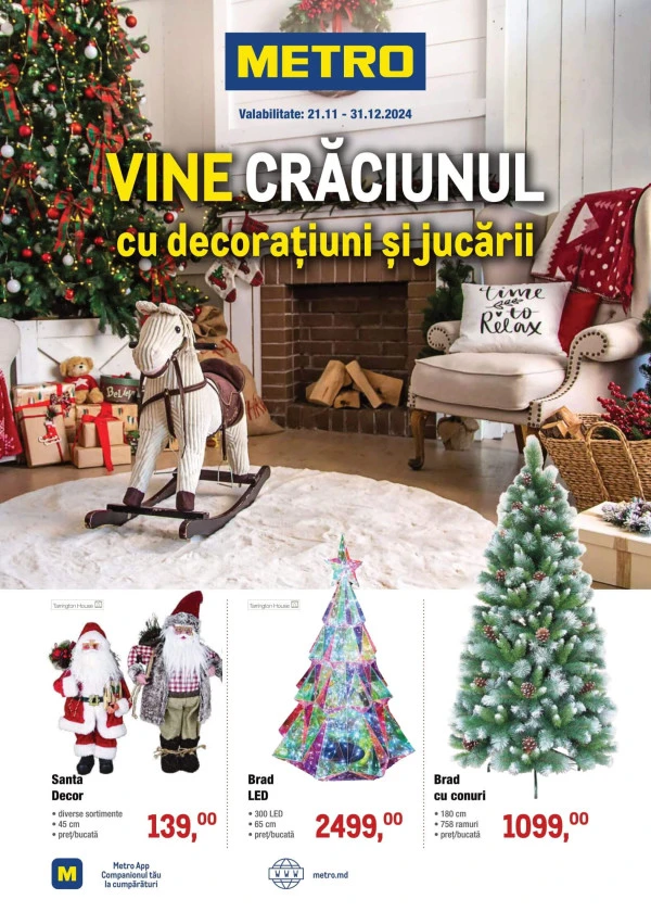 Catalog METRO: Vine Crăciunul cu decorațiuni și jucării