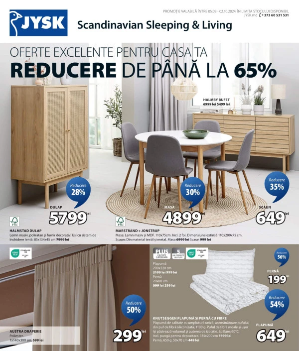 Catalog JYSK: Oferta lunii septembrie